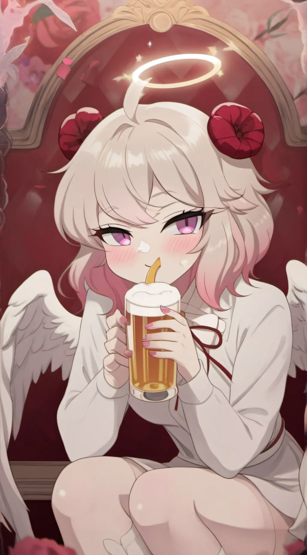 ai character: drunk Angel dust background