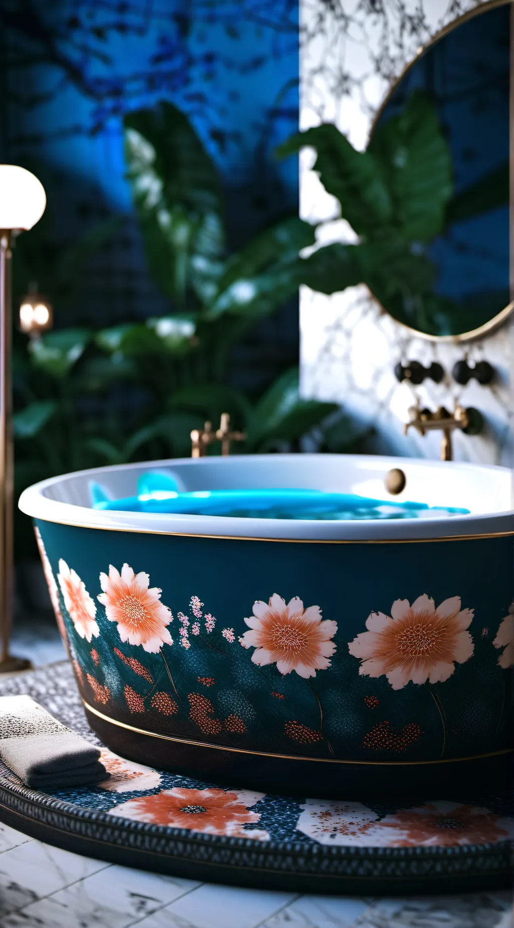 ai character: bathtub background