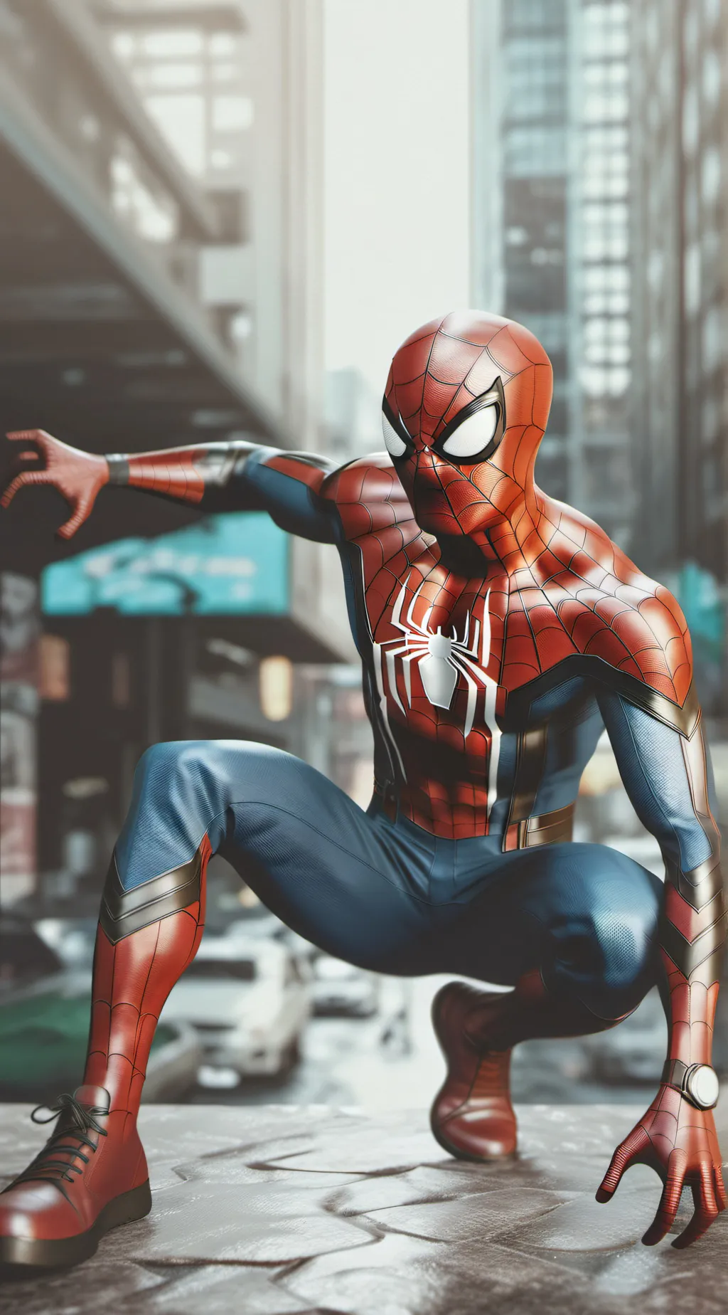 ai character: Spiderman  background