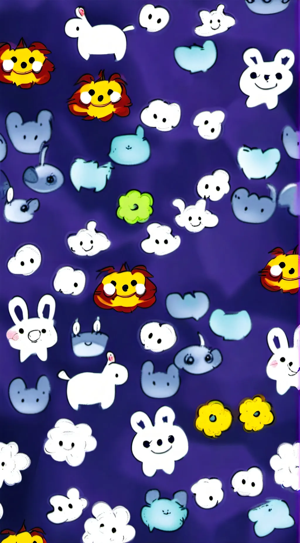 ai character: Smiling critters background