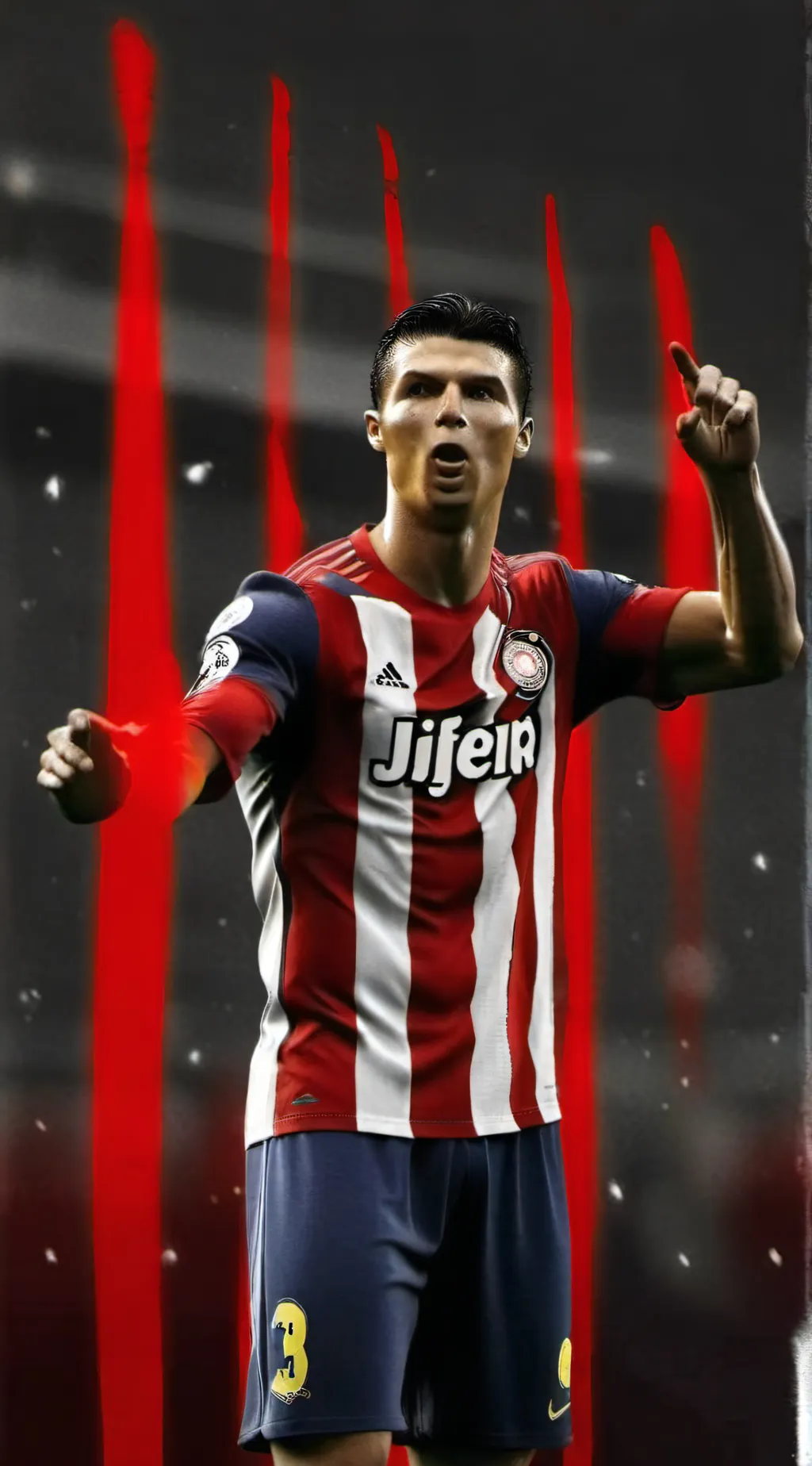 ai character: Young Ronaldo  background