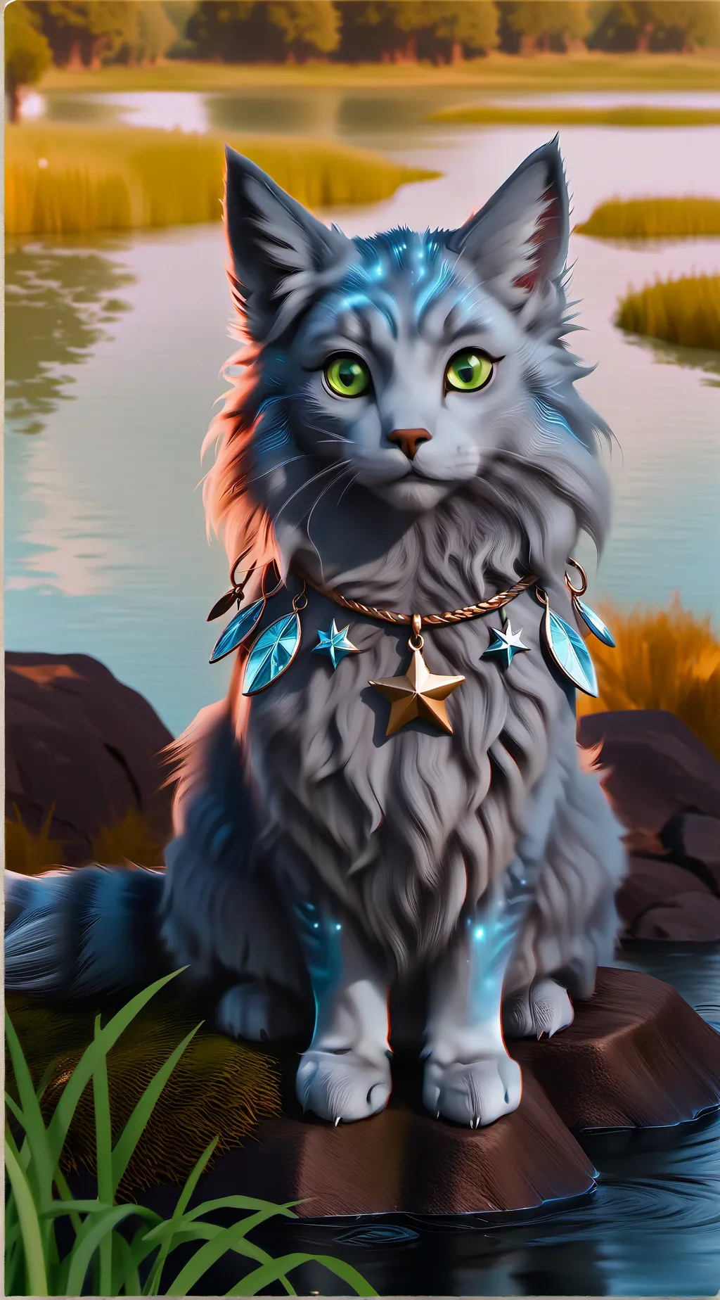 ai character: ` RIVER SHIMMER ` background