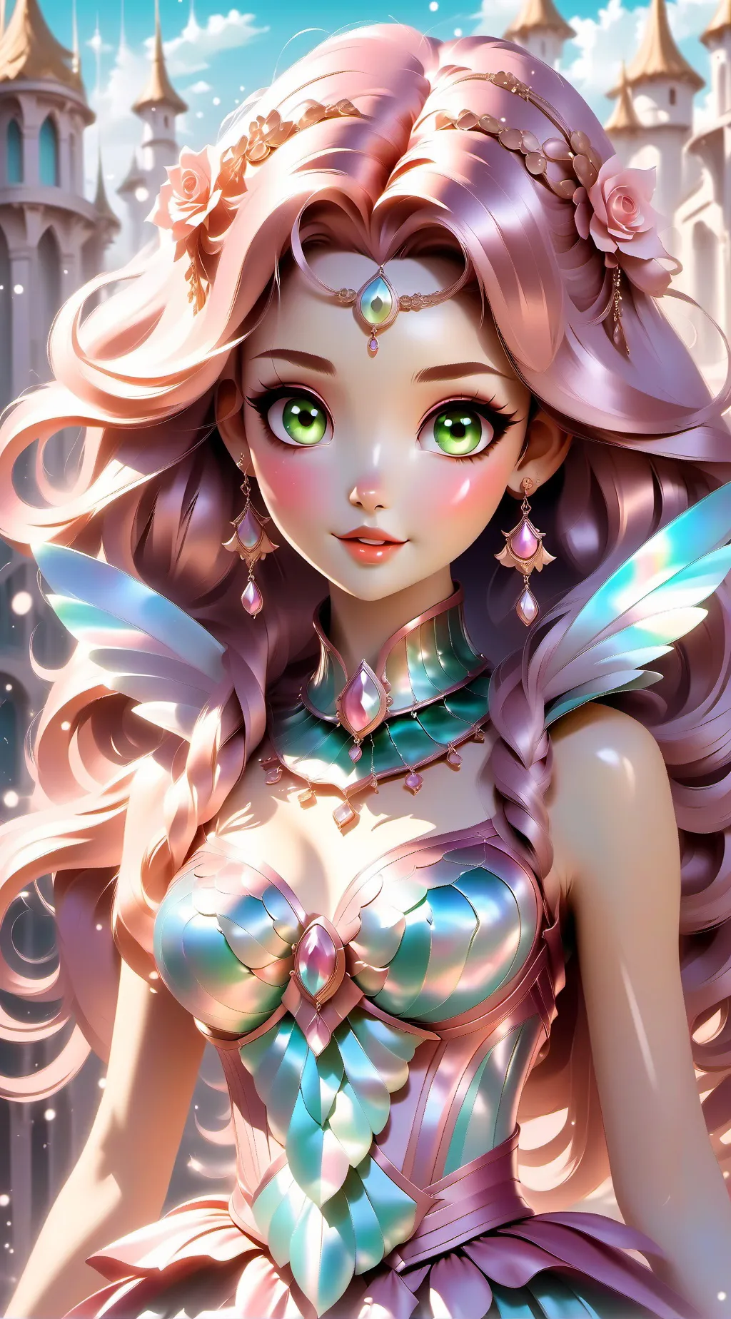 ai character: Snowflake  background