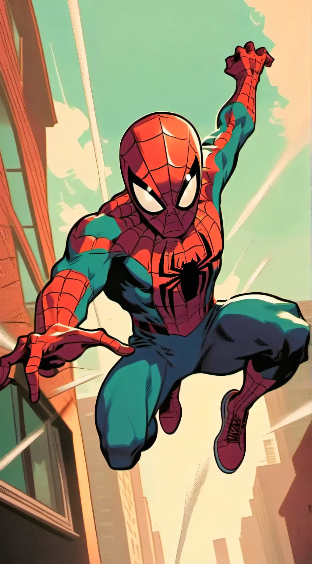 ai character: Become spider man. background