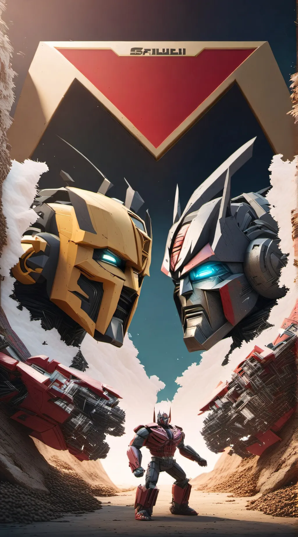 ai character: skibidi vs transfo background