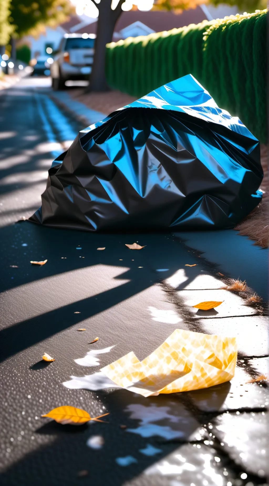 ai character: The trash bag background