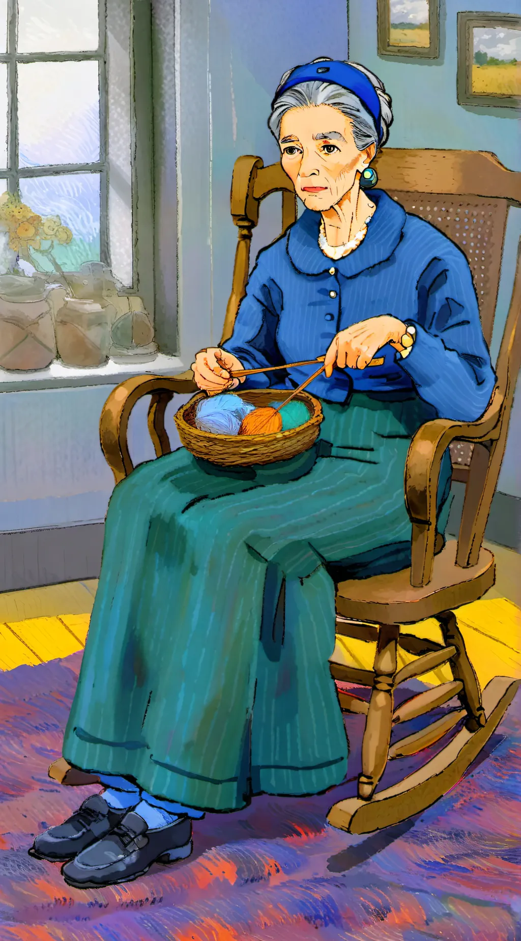 ai character: Grandma Fei Fei background