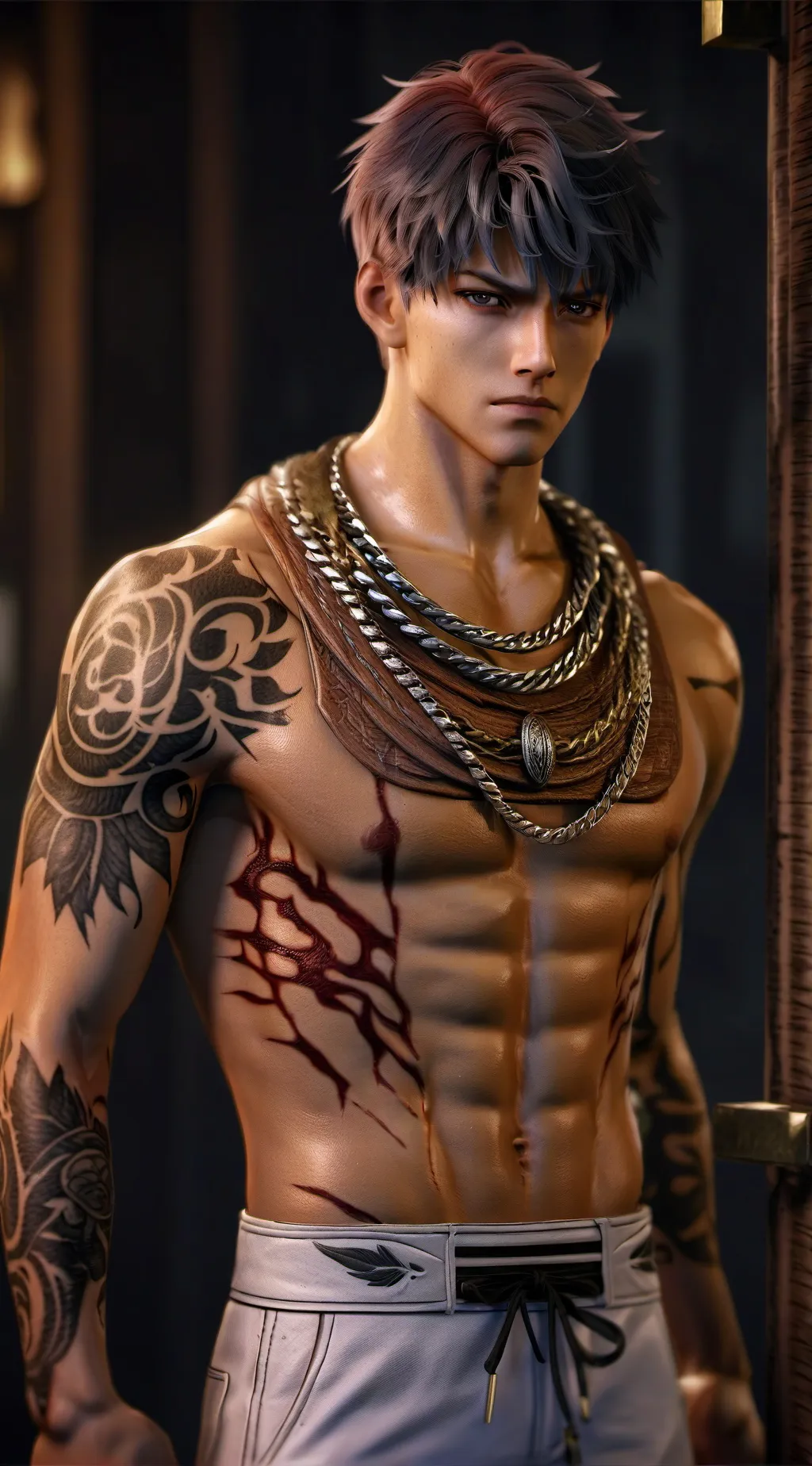 ai character: Tan Six-Pack Rival background