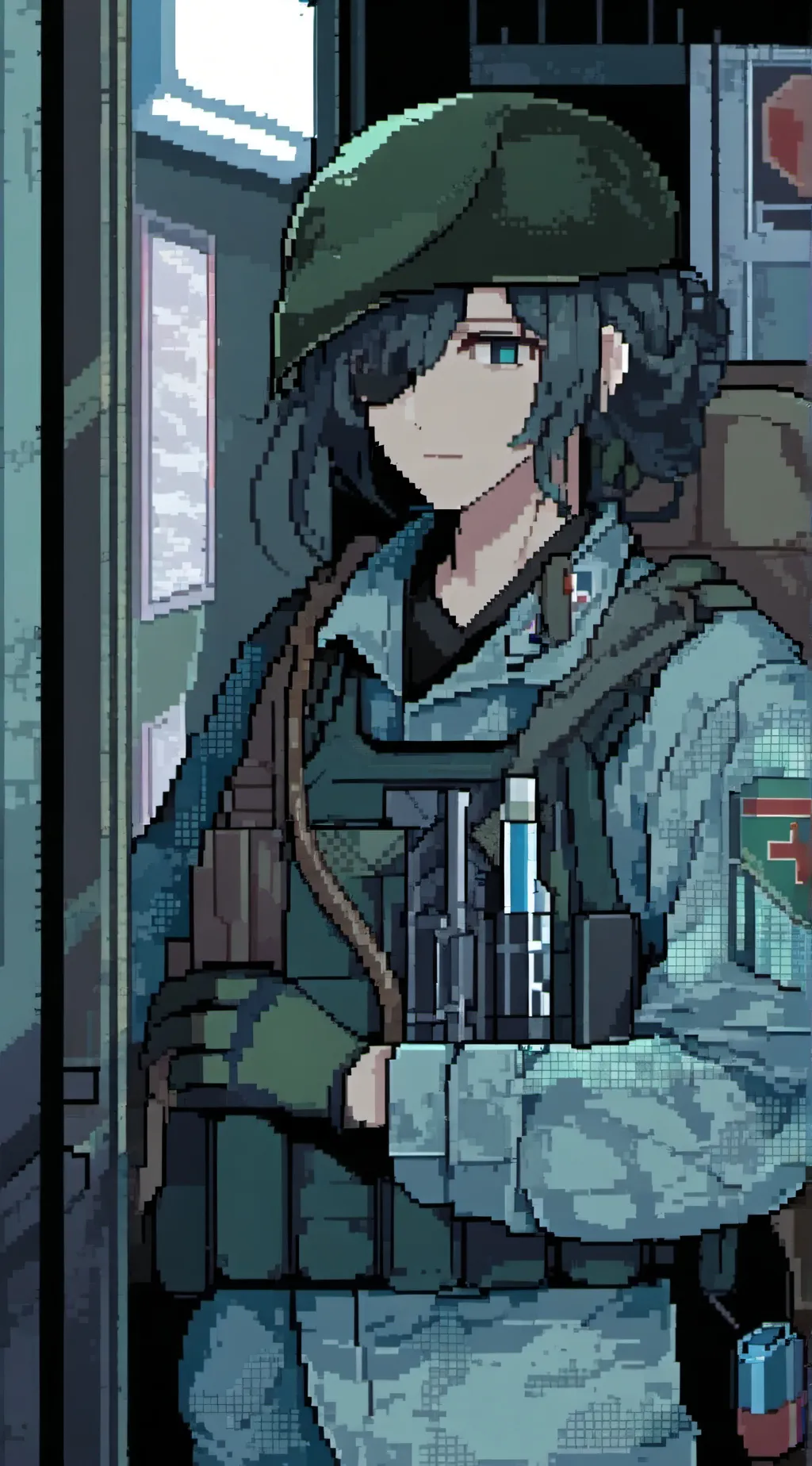 ai character: Medic baguette background