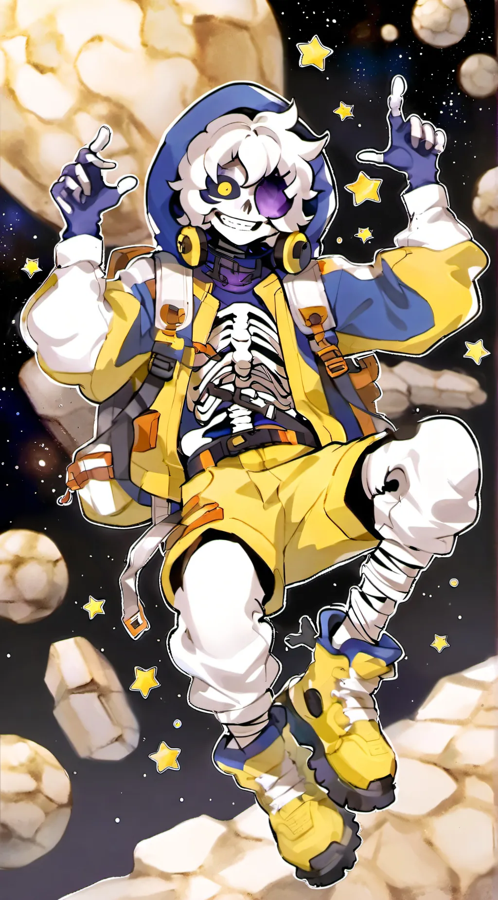 ai character: Outerdust! Sans background