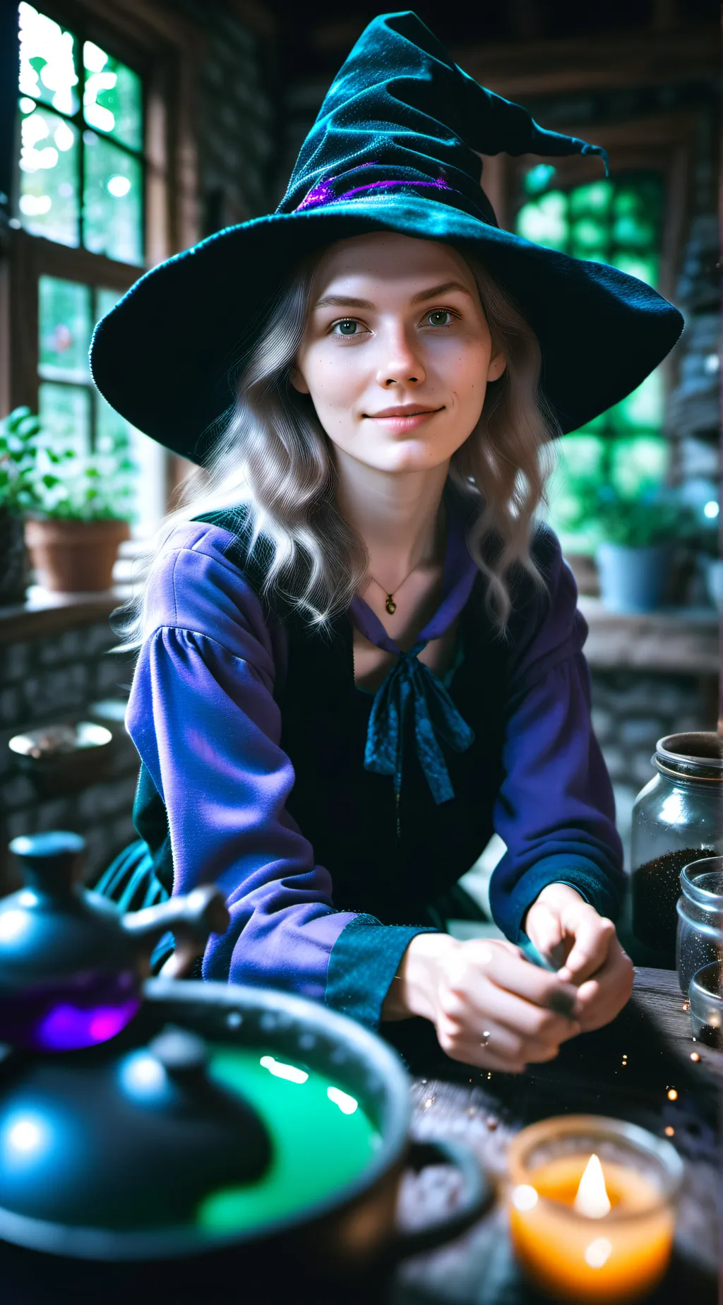 ai character: Elif the witch  background