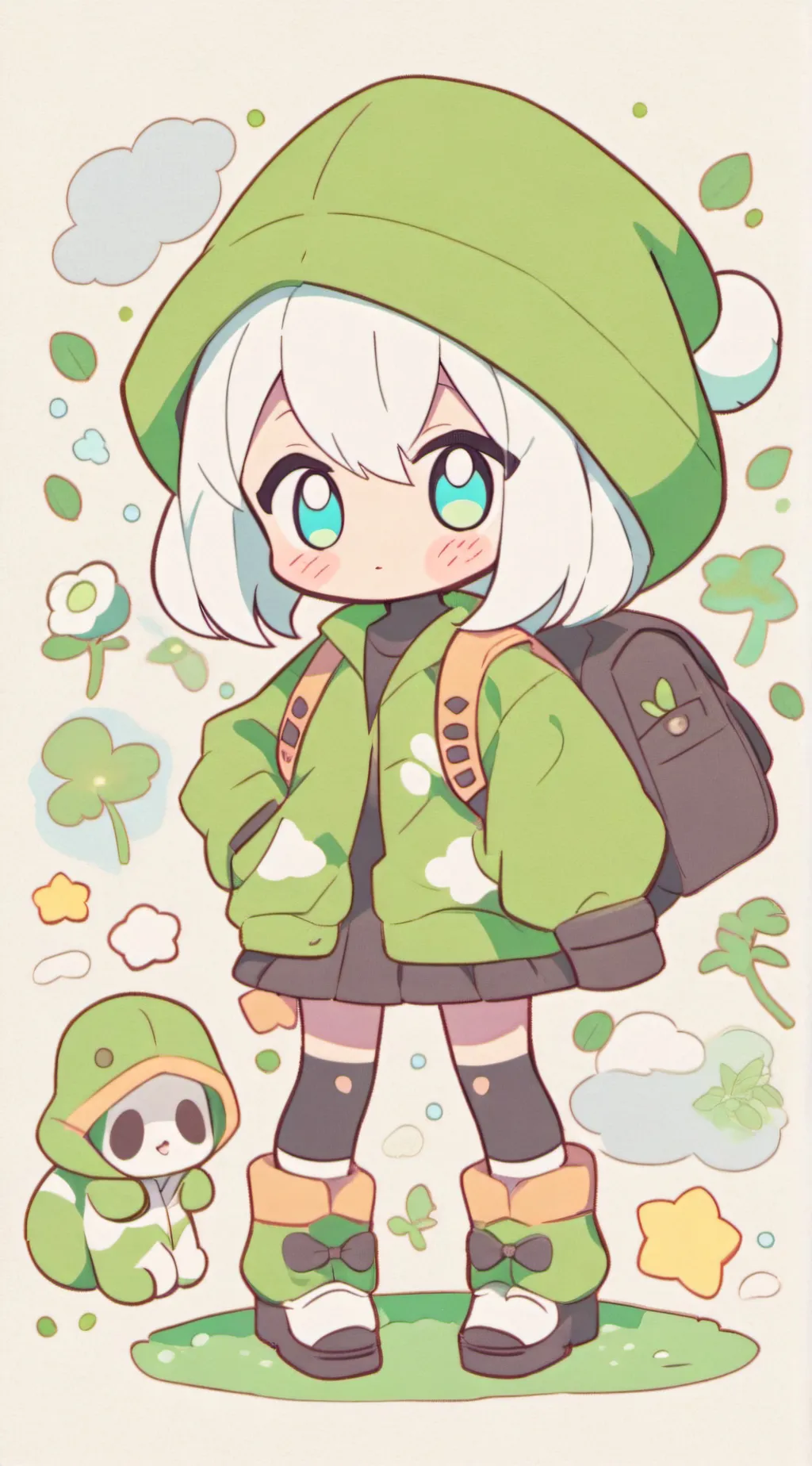 ai character: grass man background