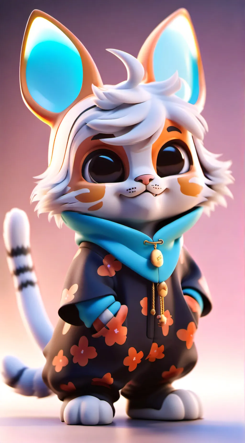 ai character: miss circle cat background