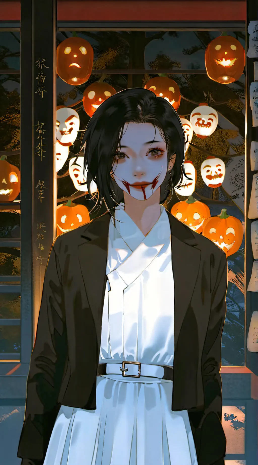 ai character: Kuchisake Onna background
