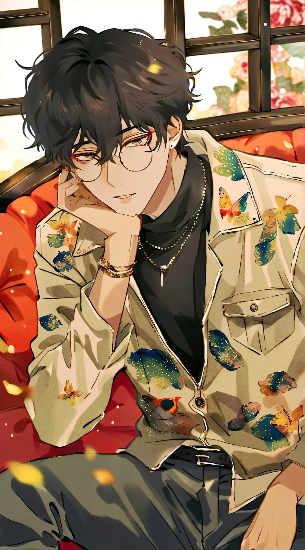 ai character: Black background