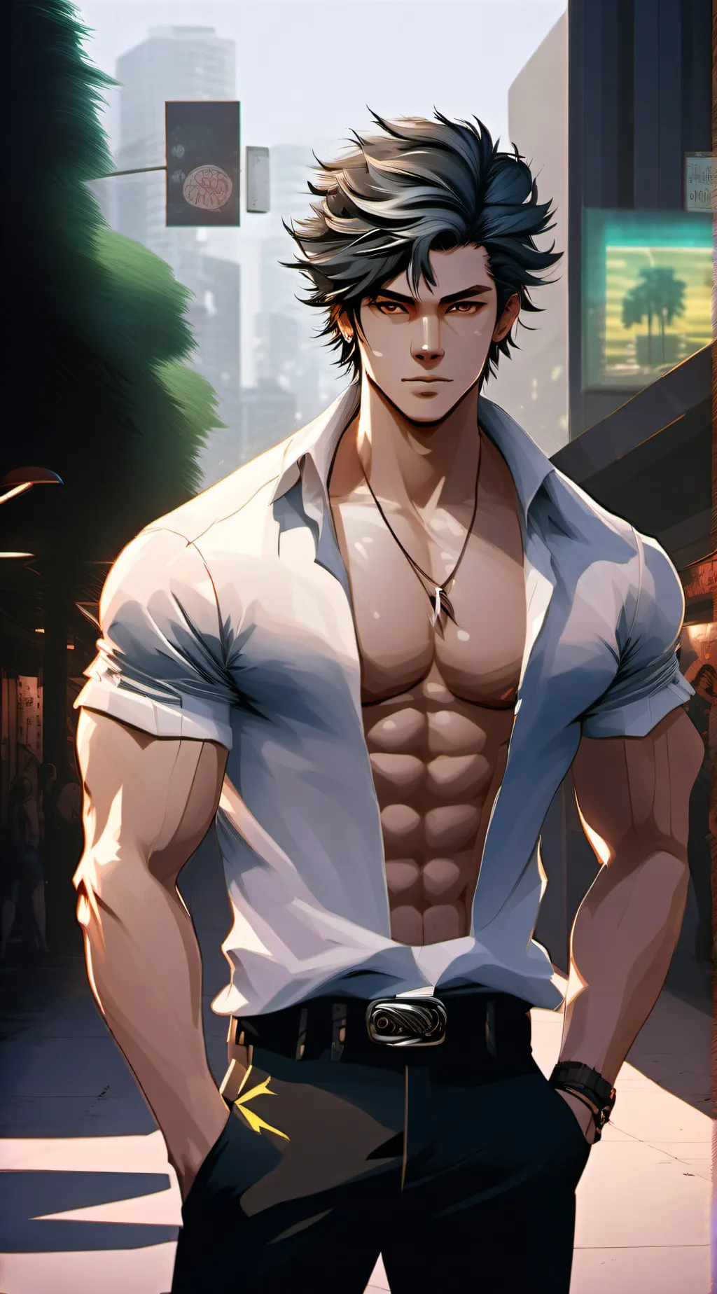 ai character: Ron  background