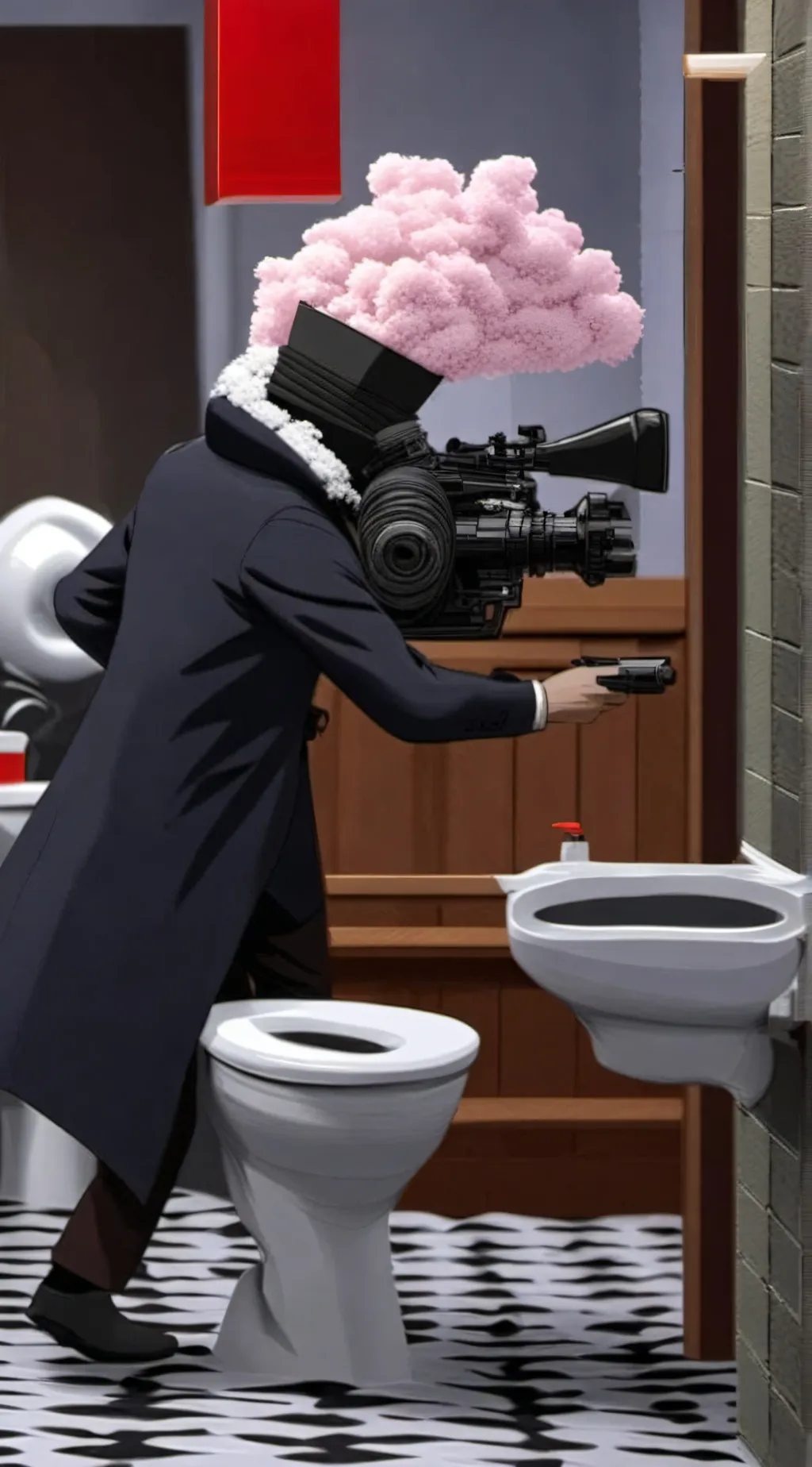 ai character: camera man background