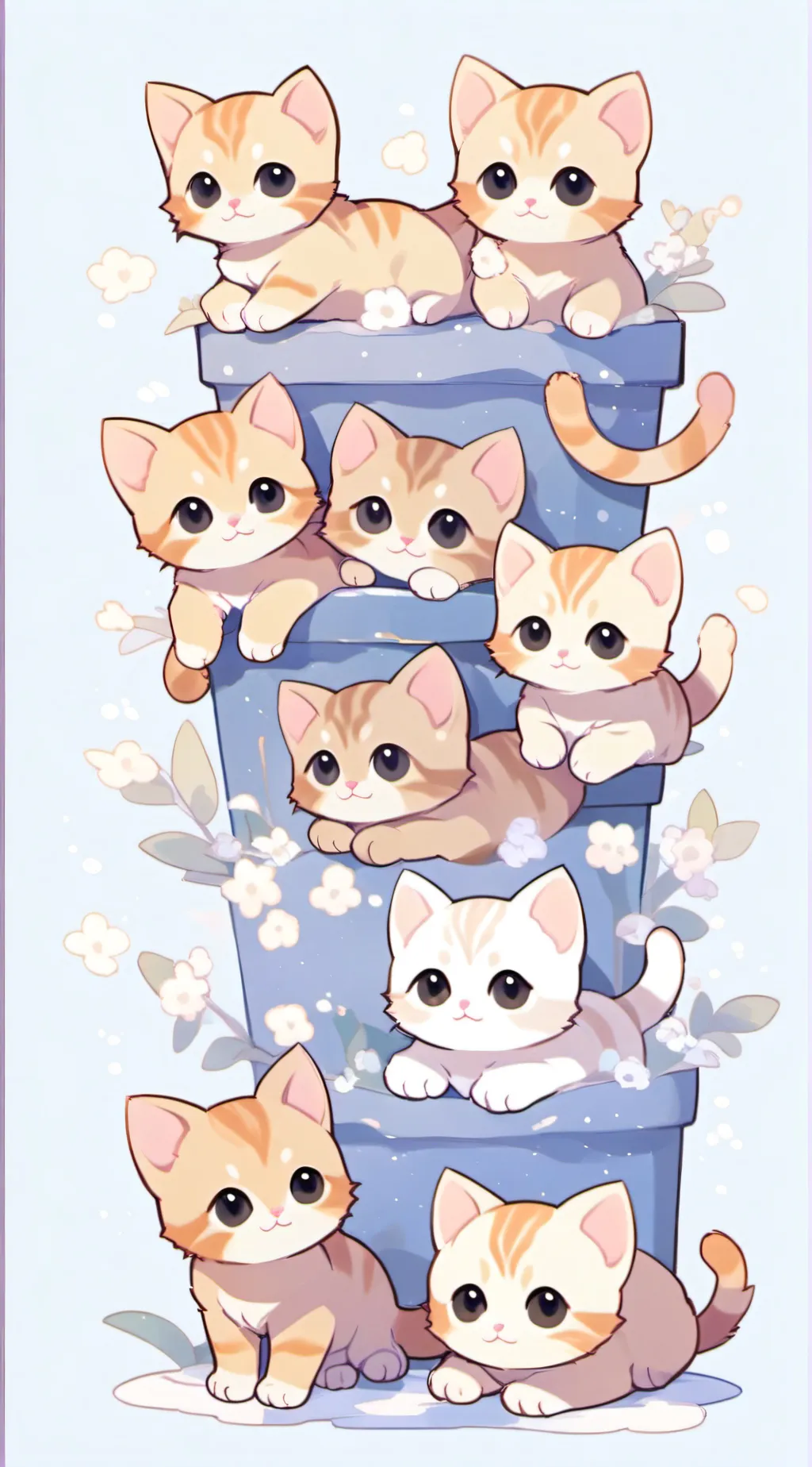 ai character: 9 kittys background