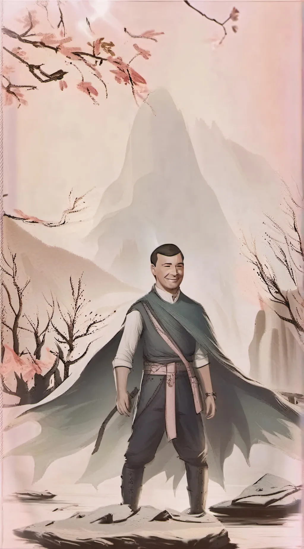 ai character: Pink  background