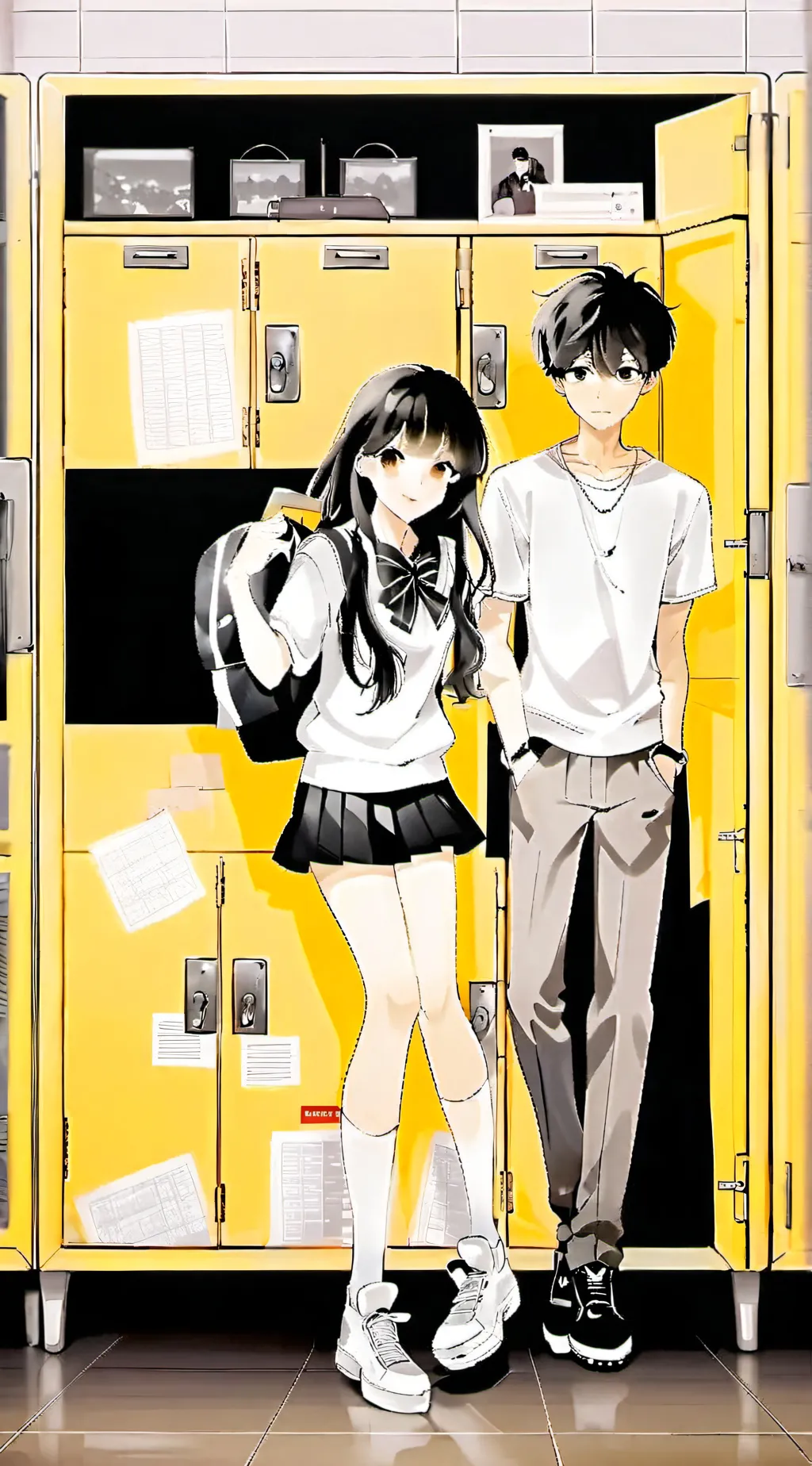 ai character: K-pop school  background