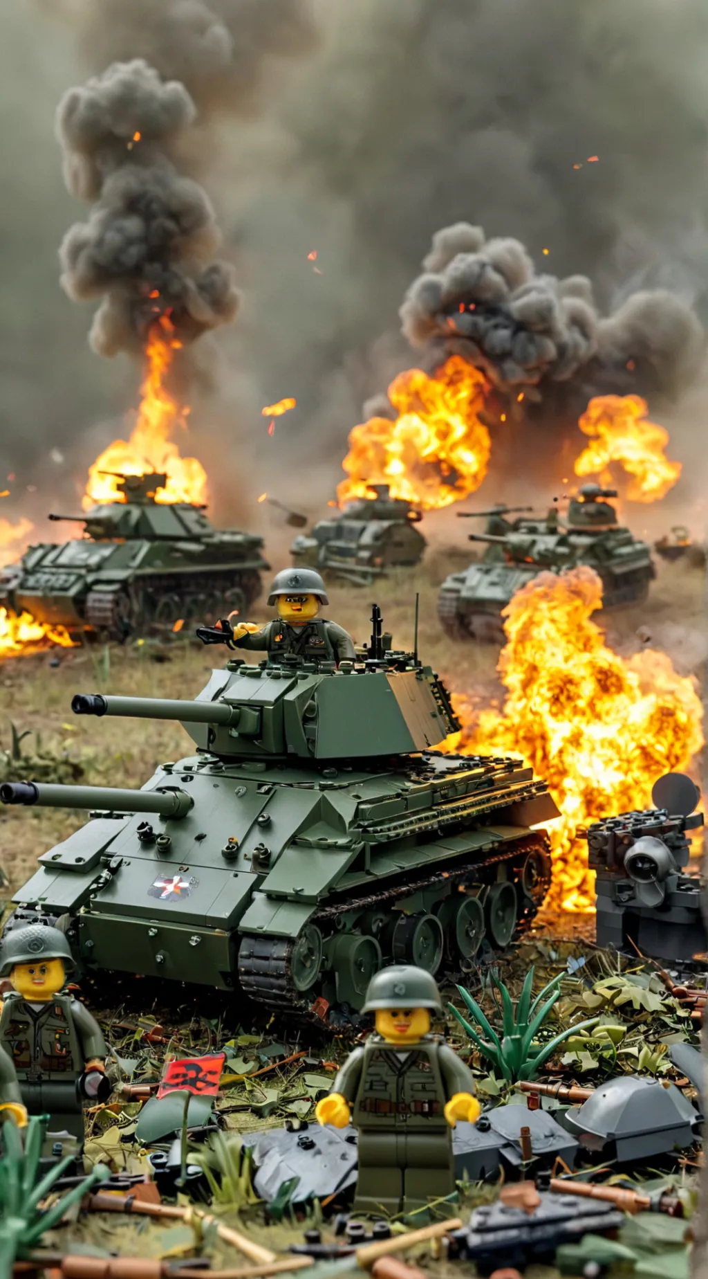 ai character: World war lego  background