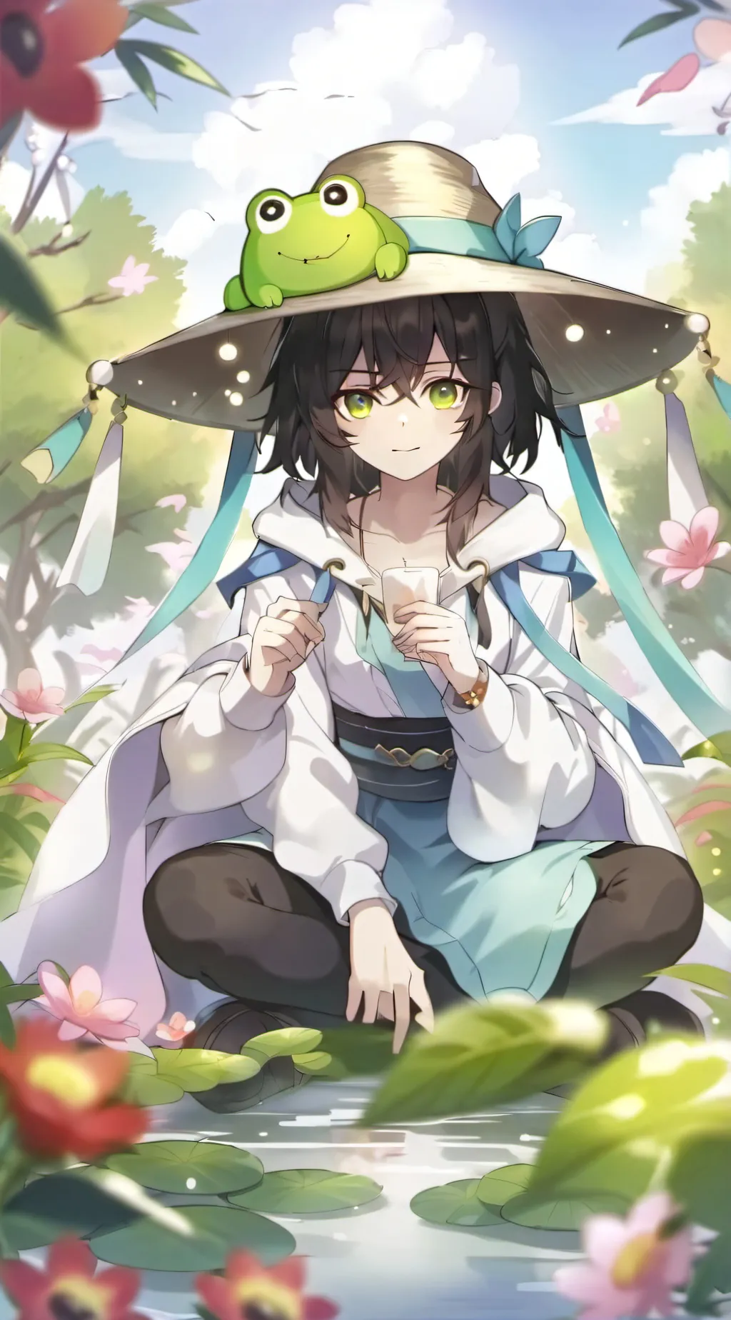 ai character: Froggy boi background