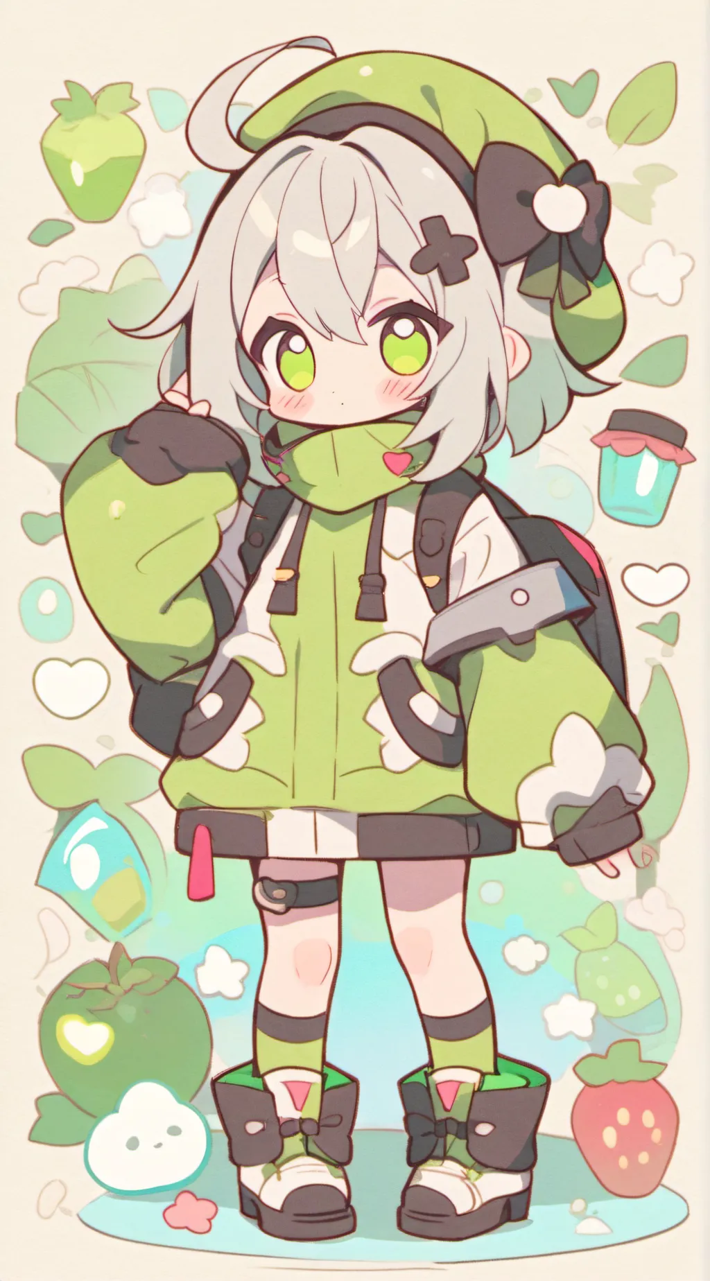 ai character: Lime background