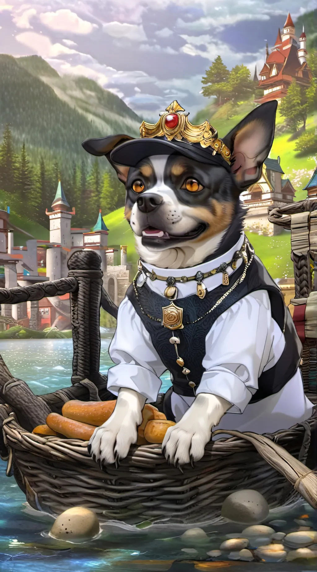 ai character: doggo king background