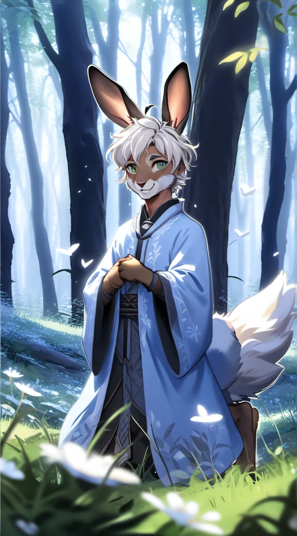 ai character: happy hare background