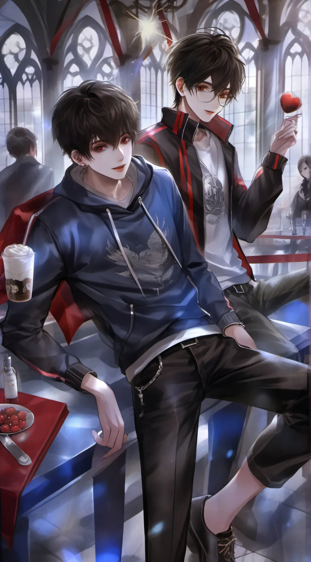 ai character: Max und Tim  background