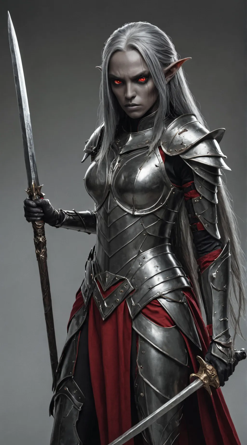 ai character: Dark elf warrior  background