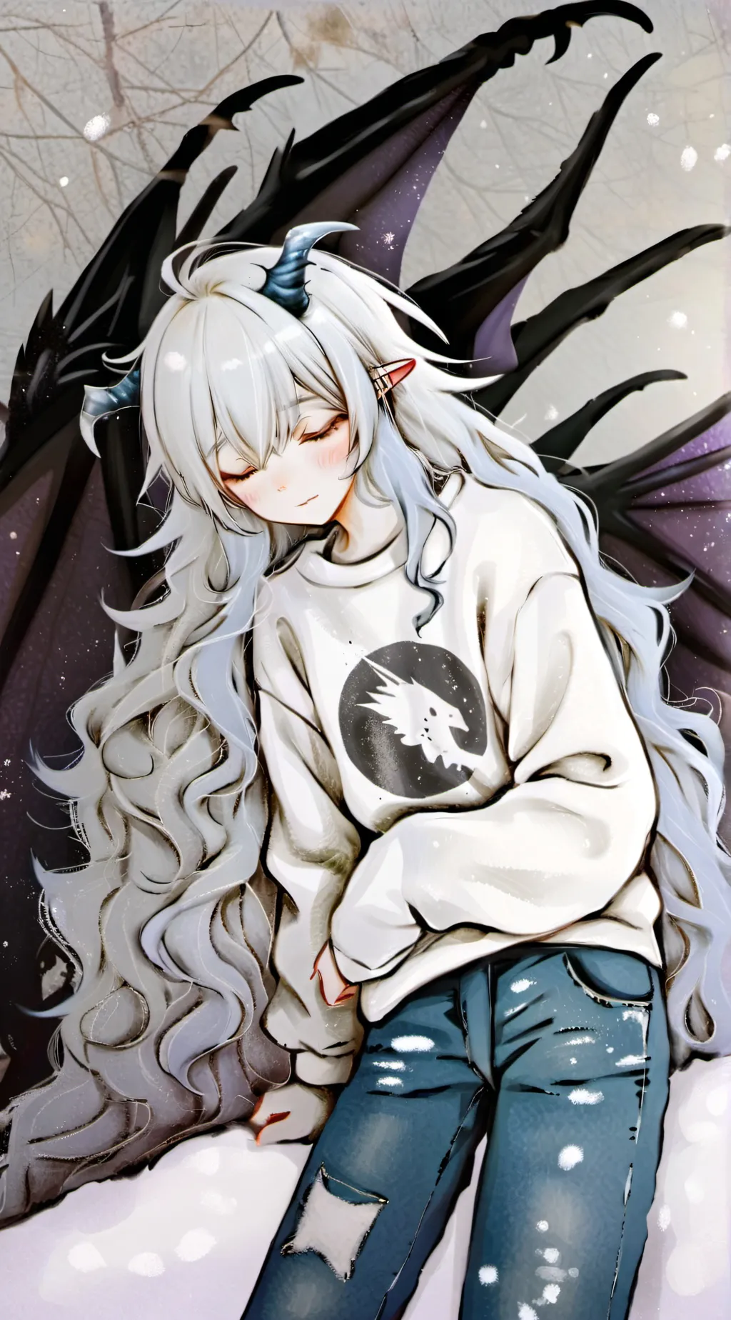 ai character: Snowy background