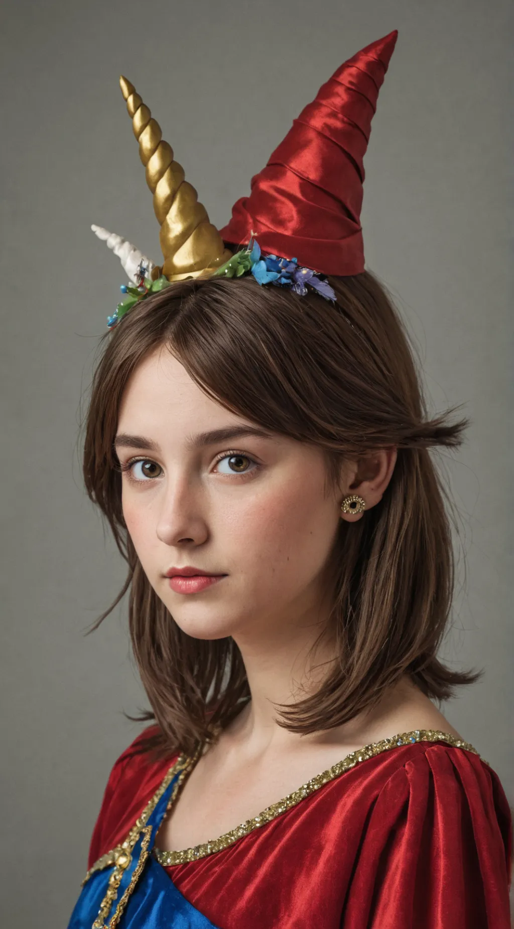 ai character: Unicorn horn Pomni background