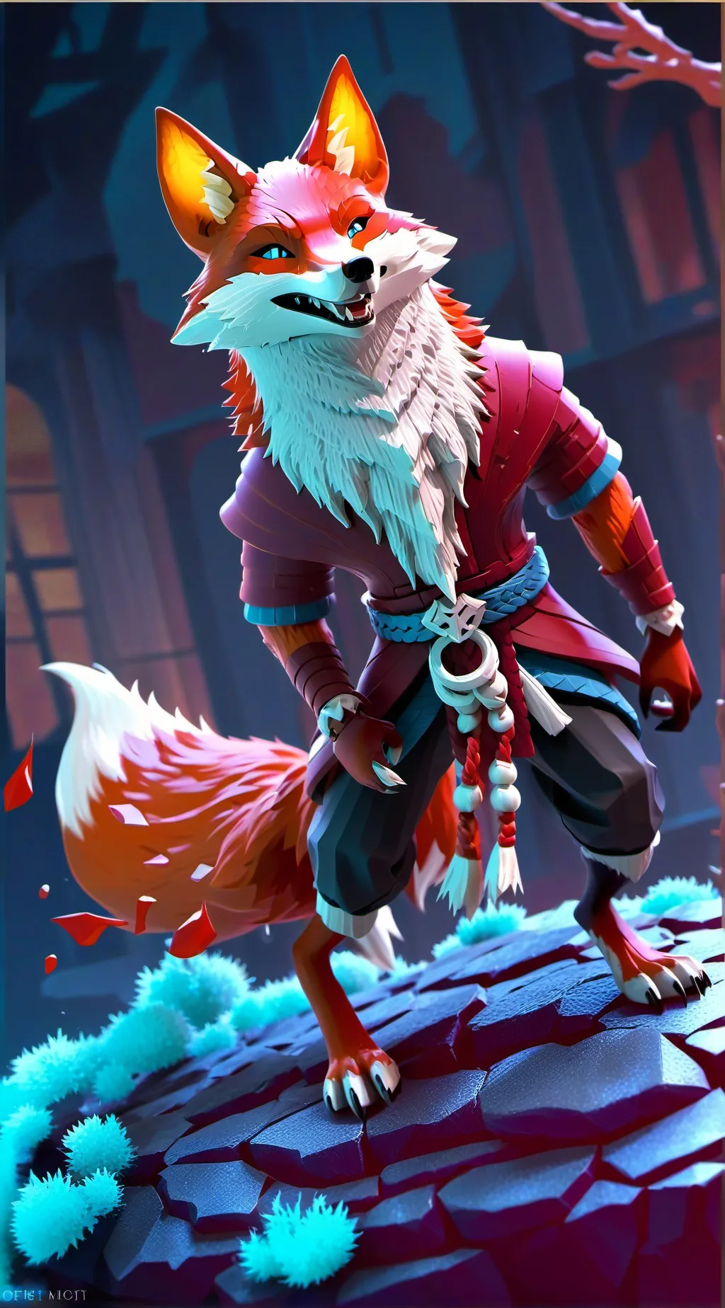 ai character: horror fox background