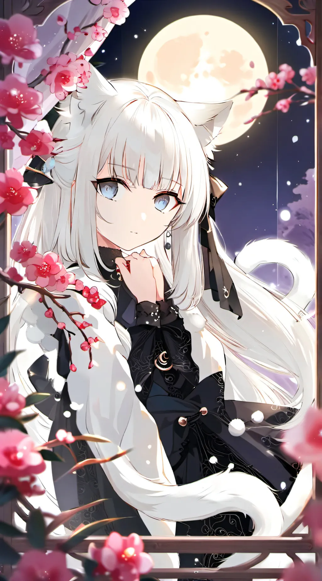 ai character: Whispering Moon Paws background