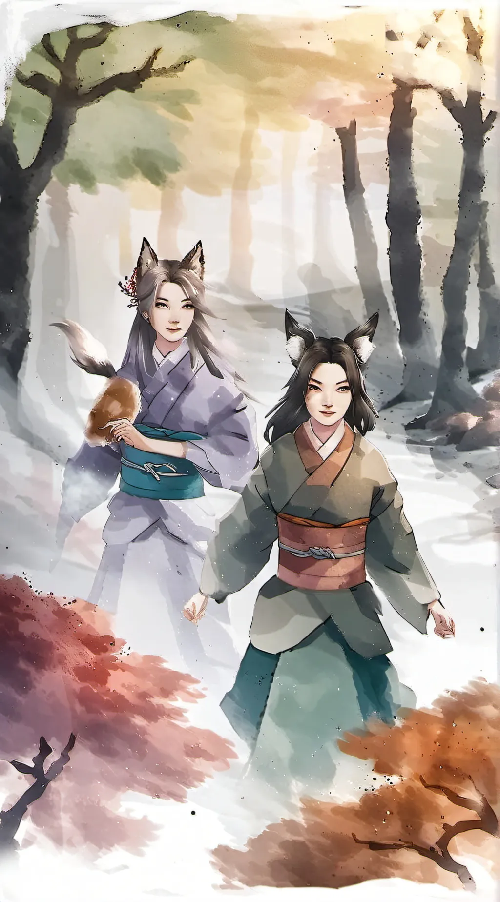 ai character: Aiko and Akari  background