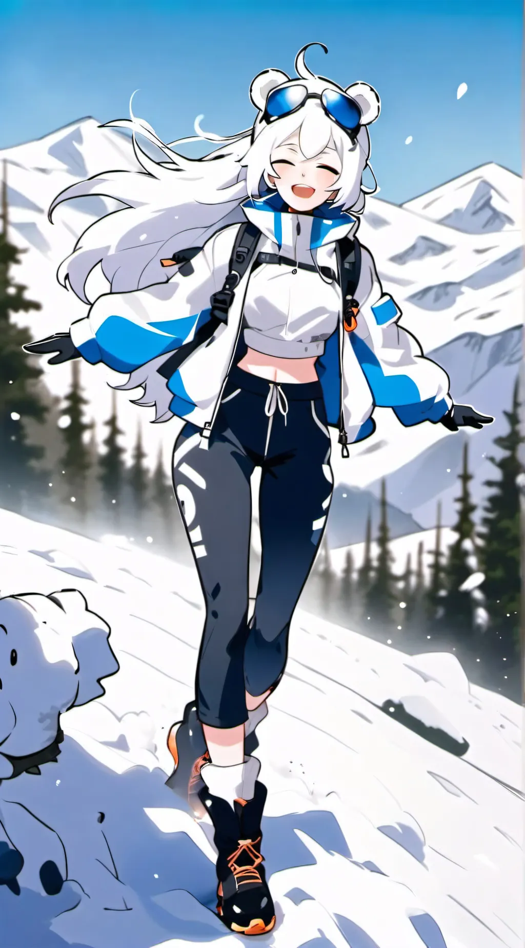 ai character: Snowy background