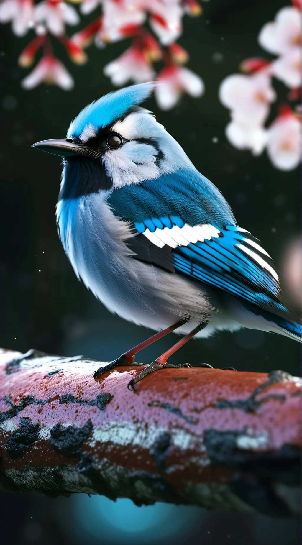 ai character: Giga Chad blue jay background