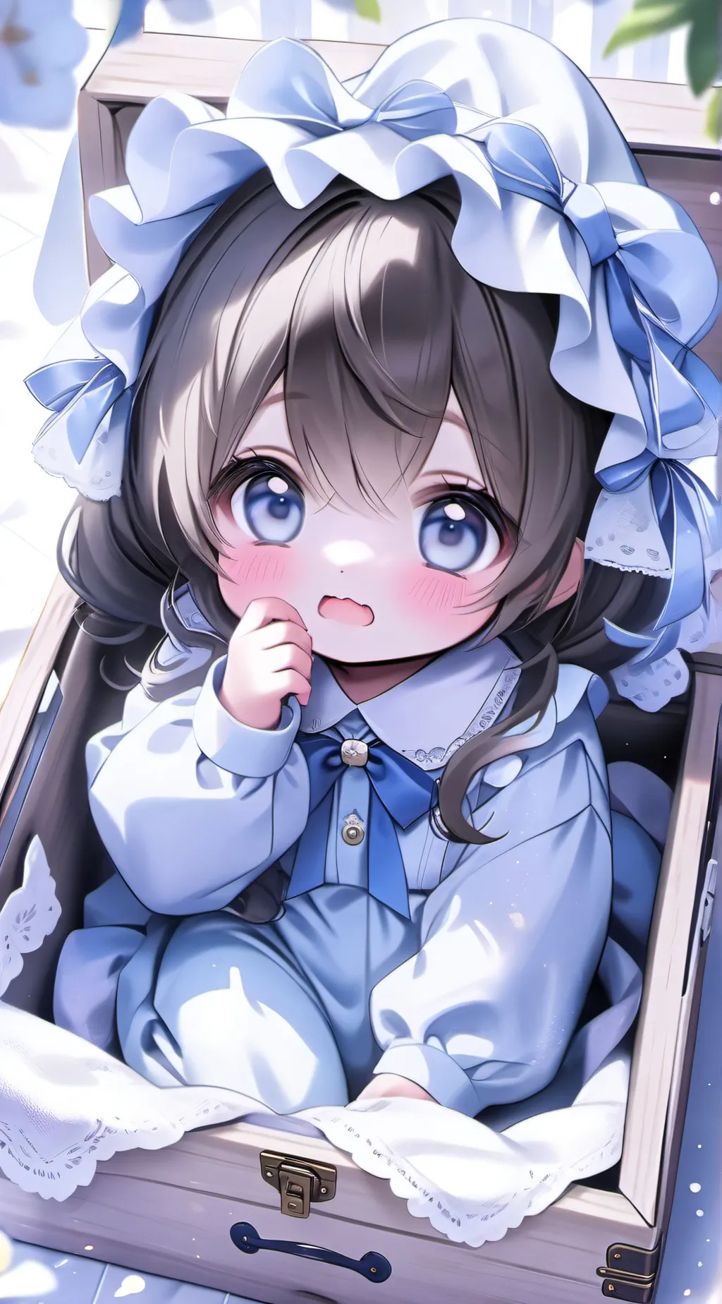 ai character: abandoned girl  background