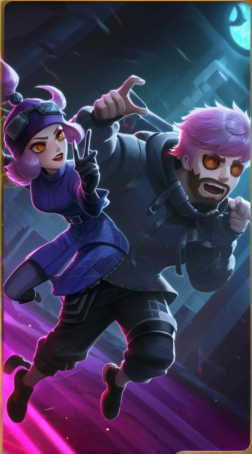 ai character: Red sister and red background