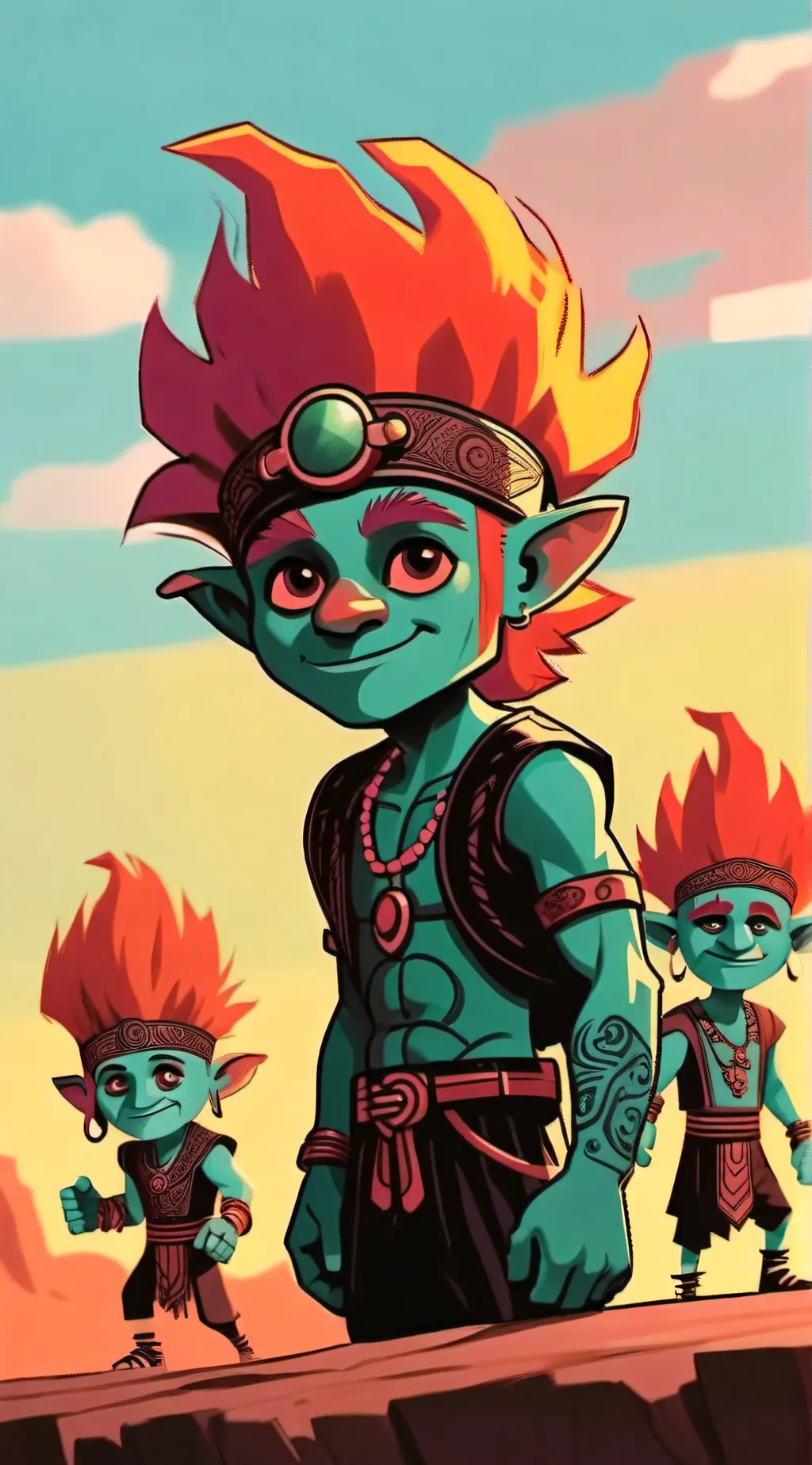 ai character: trolls band back  background