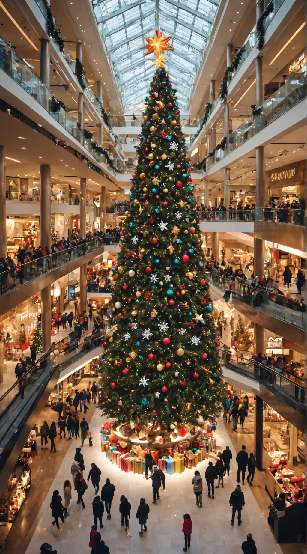 ai character: MHA Crismas Mall background