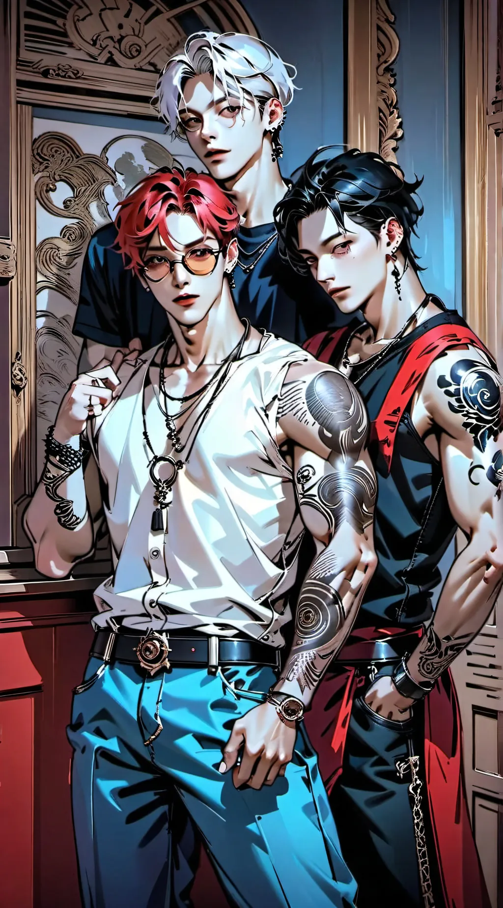 ai character: Zen, Alex, and Kai background