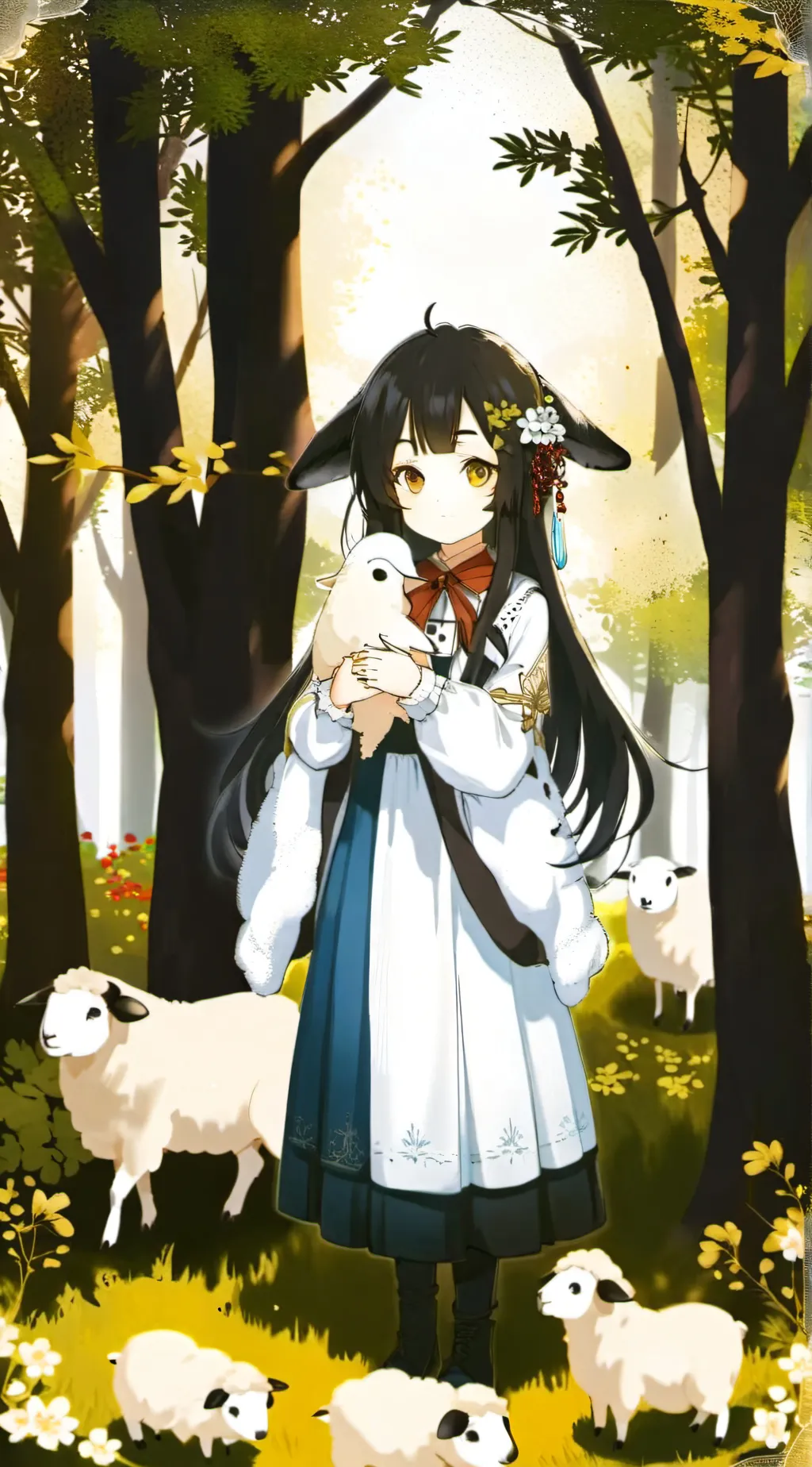 ai character: Amanda&wooly background