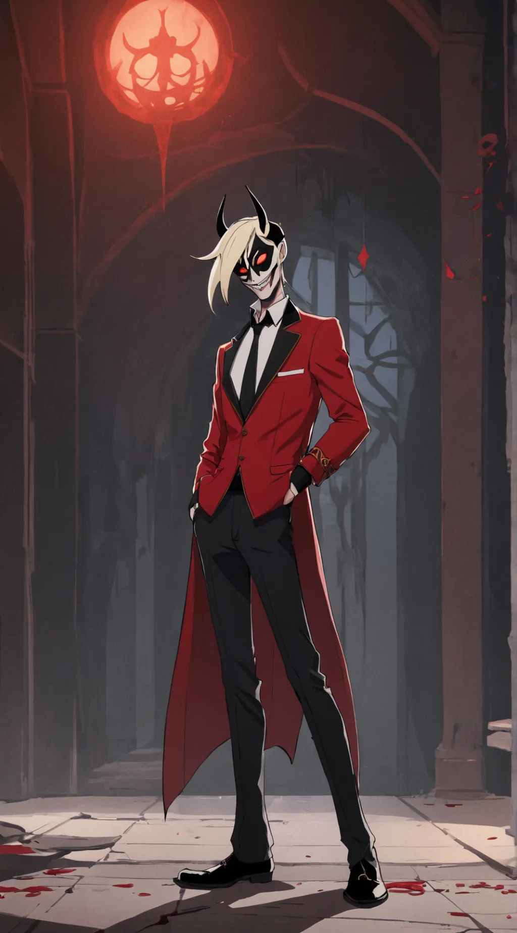 ai character: Lucifer hazbin 1 background