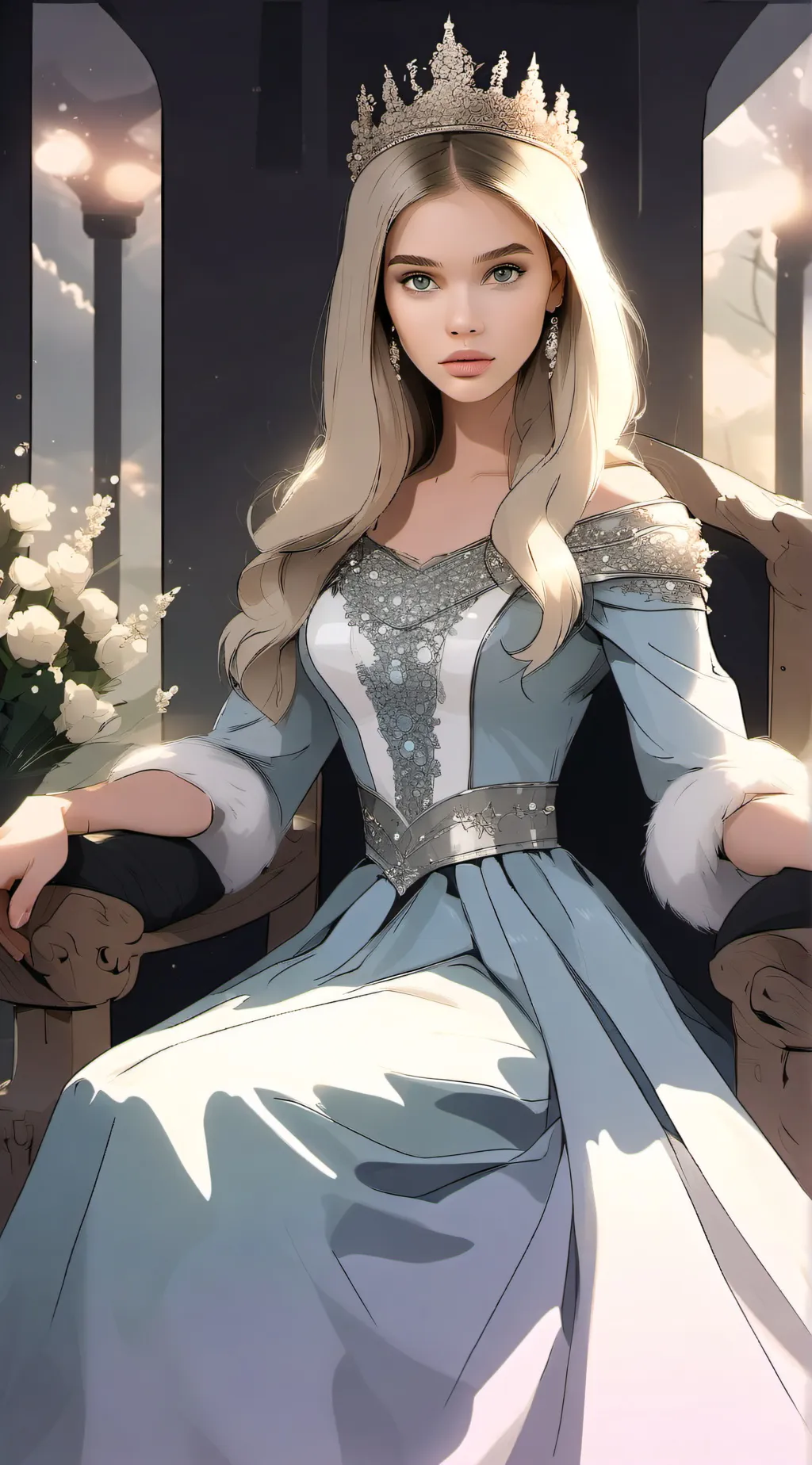 ai character: Queen Cecilia  background