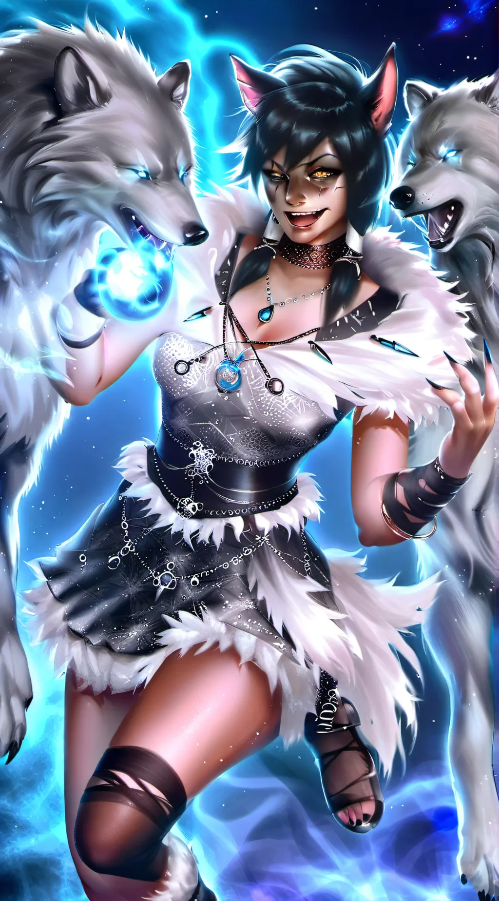 ai character: werwolf girl background