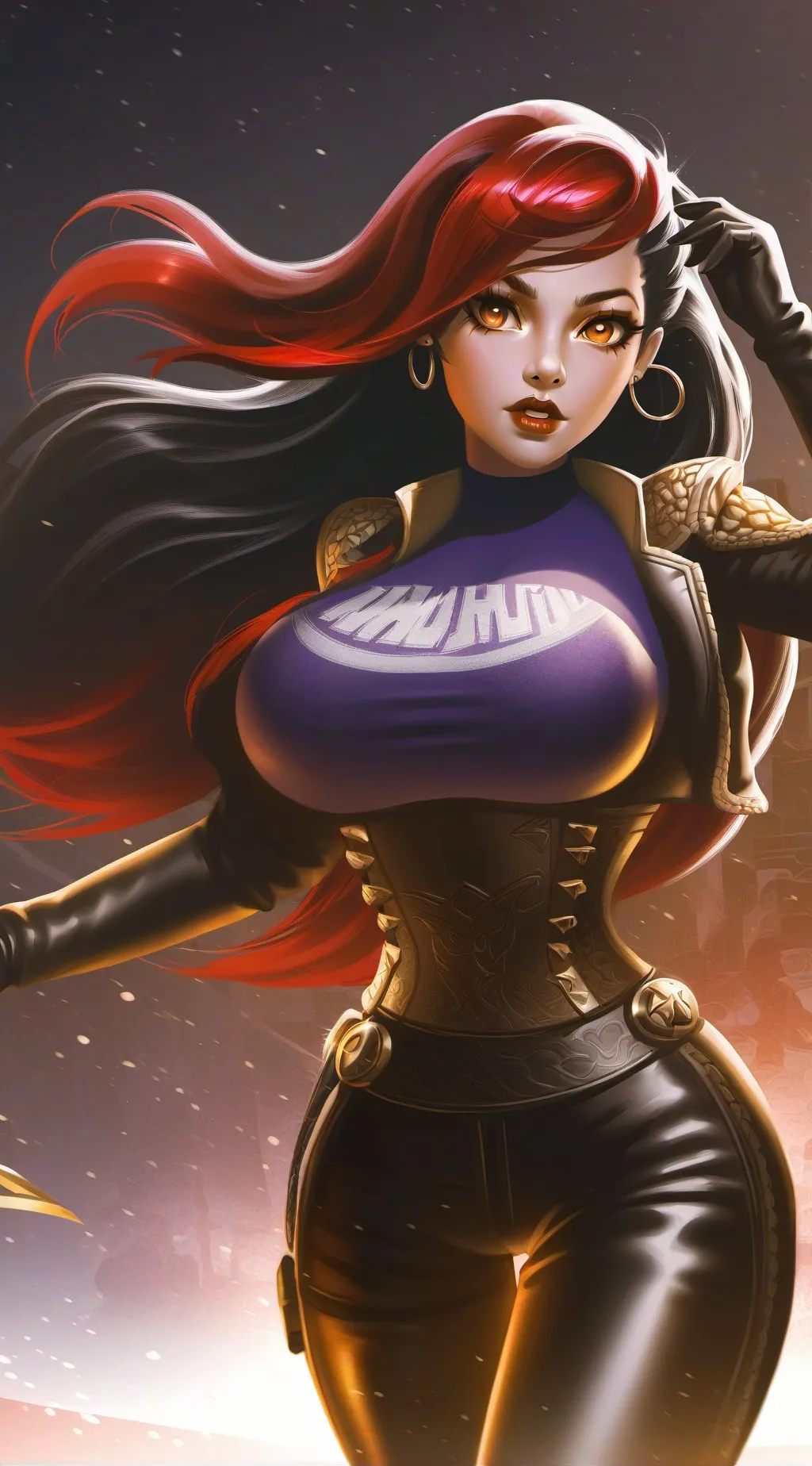 ai character: violet background