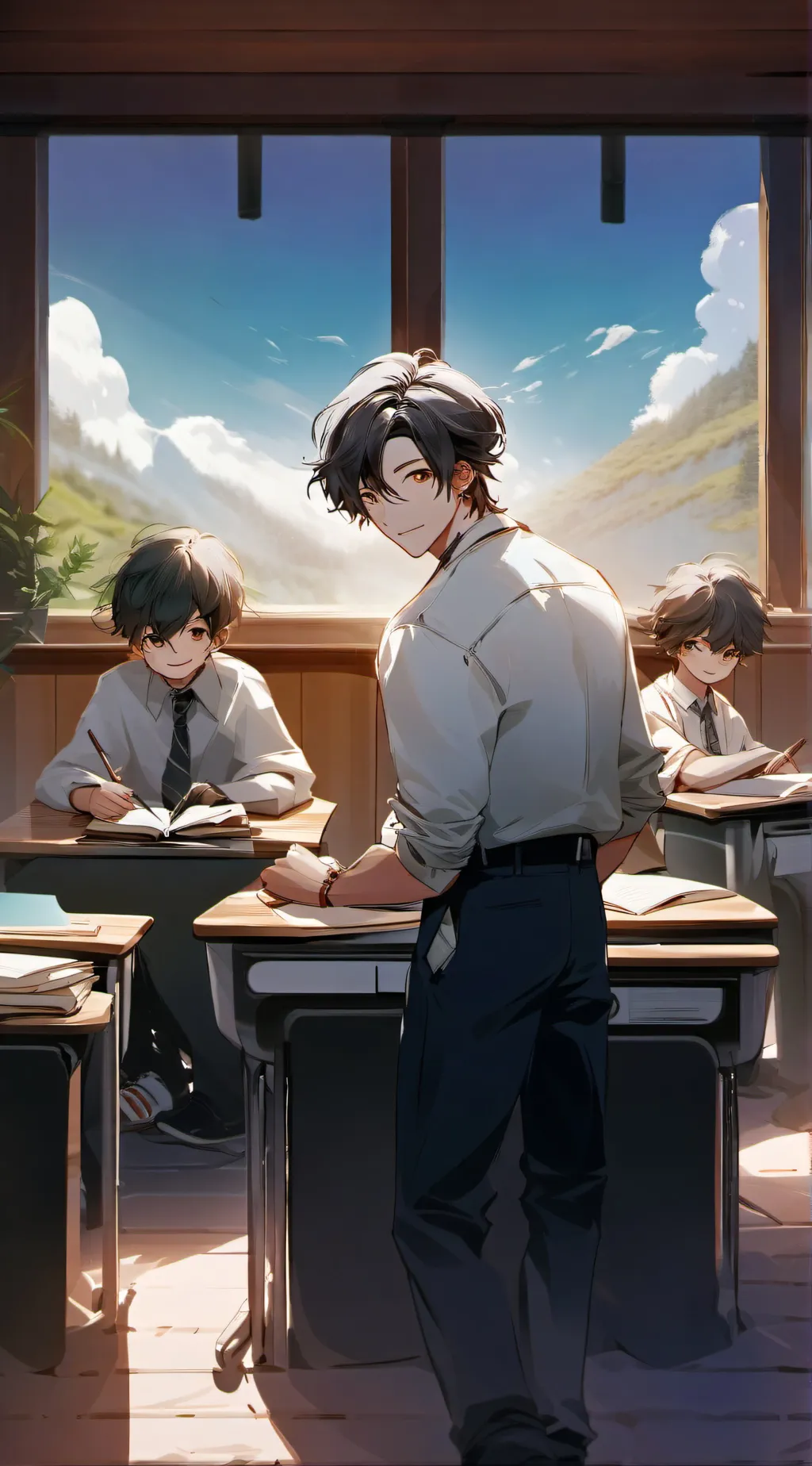 ai character: Classroom background