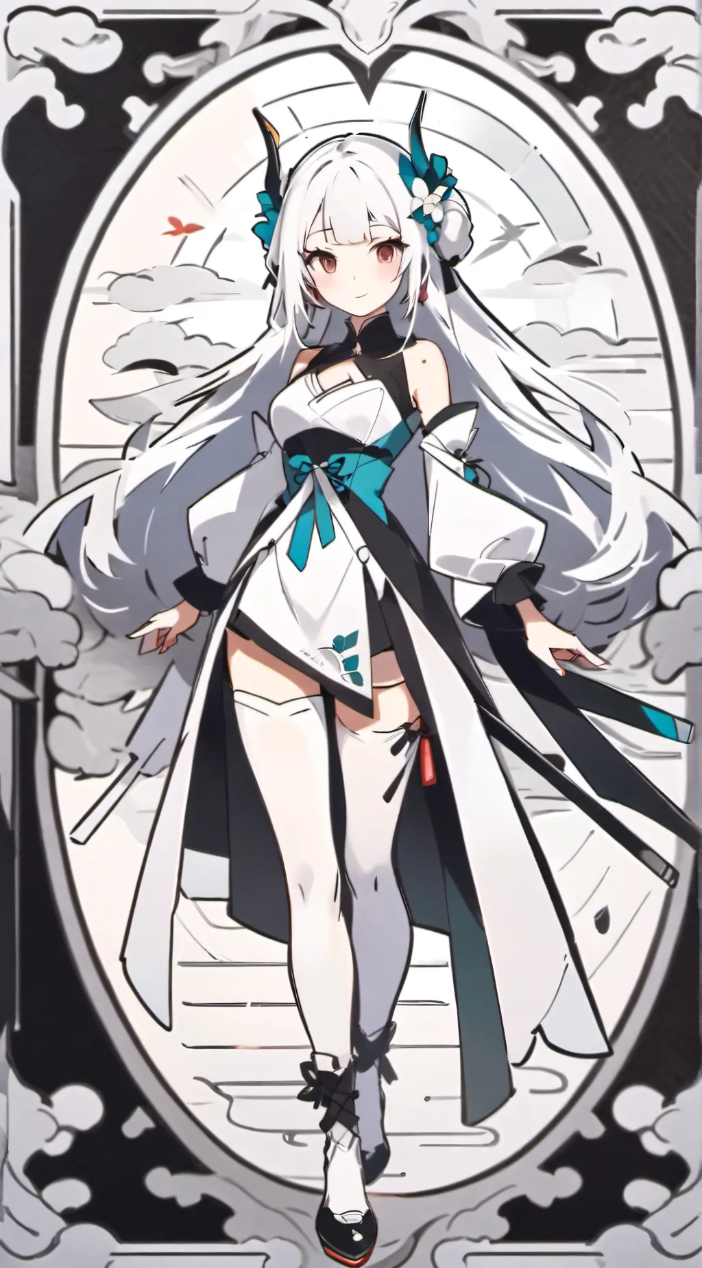 ai character: stick girl  background